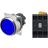 Nút nhấn nhả có đèn OMRON A22NL-RNM-TAA-P101-AB 12VAC/DC D22/25 2NO (Xanh)