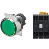 Nút nhấn nhả có đèn OMRON A22NL-RNM-TGA-P101-GC 24VAC/DC D22/25 2NO (Xanh)