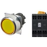 Nút nhấn nhả có đèn OMRON A22NL-RNM-TYA-P101-YB 12VAC/DC D22/25 2NO (Vàng)