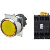 Nút nhấn nhả có đèn OMRON A22NL-RNM-TYA-P102-YC 24VAC/DC D22/25 1NO+1NC (Vàng)