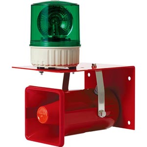 Đèn còi cảnh báo QLIGHT SC2(S125U-G+SEN15-WS)-220 220VAC; Xanh lá; Đèn kết hợp còi báo; Cỡ Lens: D125mm
; Quay vòng