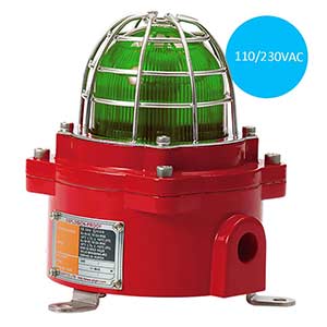 Đèn cảnh báo phòng nổ QLIGHT QNE-110/230-G-BS 110-220VAC D92 màu xanh lá