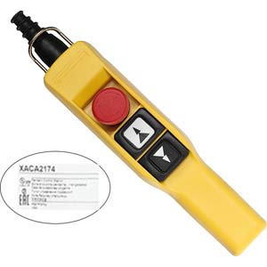 Nút bấm điều khiển cầu trục vỏ nhựa PP cách nhiệt SCHNEIDER XACA2174