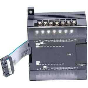 Khối I/O kỹ thuật số OMRON CP1W-16ET Output module; Số ngõ ra digital: 16; Kiểu đấu nối ngõ ra digital: Transistor (Sink); DIN Rail (Track) mounting, Surface mounting