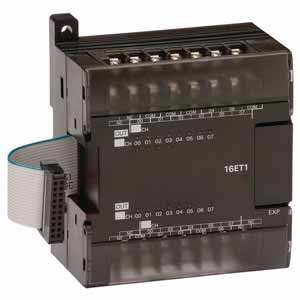Khối I/O kỹ thuật số OMRON CP1W-16ET1 Output module; Số ngõ ra digital: 16; Kiểu đấu nối ngõ ra digital: Transistor (Source); DIN Rail (Track) mounting, Surface mounting