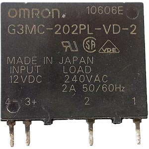 Rơ le bán dẫn OMRON G3MC-202PL-VD-2 DC12 Điện áp ngõ vào: 12VDC; Số pha của tải: 1 pha; Điện áp tải: 100...240VAC; Dòng điện tải: 2A
