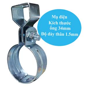 Giá treo ống và móc treo CVL PTDN025-1.5-EG Vật liệu: Thép; Hình dạng ống: Tròn; Dùng cho ống: 34mm; Cỡ ren lỗ lắp đặt: 10mm, 12mm; Kích thước lỗ lắp đặt: D12mm