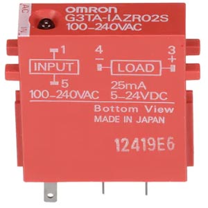 Rơ le bán dẫn OMRON G3TA-IAZR02S AC100-240 Mô đun ngõ vào; Điện áp ngõ vào: 100...240VAC; Điện áp tải: 4...32VDC; Dòng điện tải: 0.1...25mA; Gắn đế