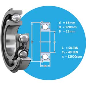 Vòng bi cầu thông thường SKF 6213 NR