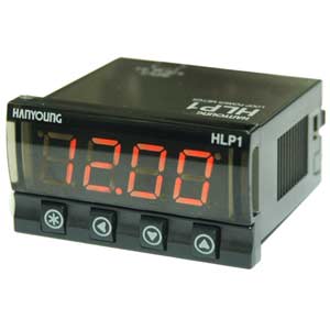 Đồng hồ đo tỉ lệ kỹ thuật số không điện áp HANYOUNG HLP1 Màn hình LED; Thông số đo lường: Scaling; Dải hiển thị: -1999...9999; Đơn vị hiển thị: Customized; Kích thước lỗ cắt: W45.4xH22.5mm