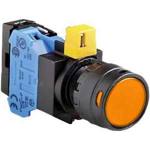 Nút nhấn nhả IDEC HW1L-MF2F10QD-A-24V D22 1NO (Hổ phách)