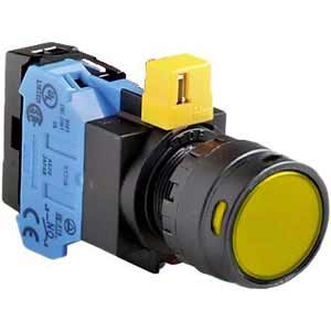 Nút nhấn nhả IDEC HW1L-MF2F10QD-Y-24V D22 1NO (Vàng)