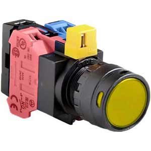 Nút nhấn nhả IDEC HW1L-MF2F11QD-Y-24V D22 1NO+1NC (Vàng)