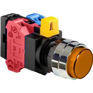 Nút nhấn nhả IDEC HW4L-M2F11QD-A-6V D22 1NO+1NC (Hổ phách)