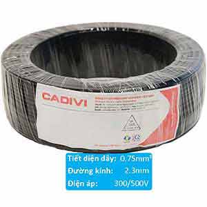 Dây điện cách điện PVC CADIVI VCm-0.75 (1x24/0.20)-300/500V-BL