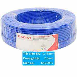 Dây điện cách điện PVC CADIVI VCm-0.75 (1x24/0.20)-300/500V-B