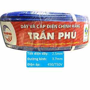 Dây cáp đơn cách điện lõi đồng Trần Phú EcoTP Cu/PVC 1x2.5 Sqmm-BL