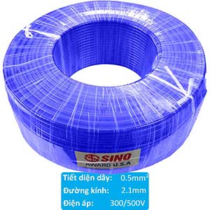 Dây điện bọc cách điện PVC 300/500V SINO Cu/PVC 1x0.5 Sqmm-B