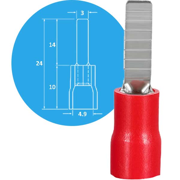 Đầu cos pin dẹp MHD DBV2-14 RED