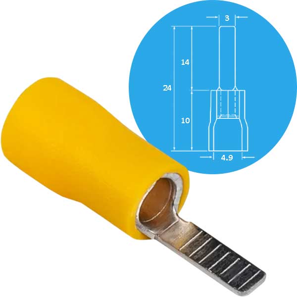 Đầu cos pin dẹp MHD DBV2-14 YELLOW