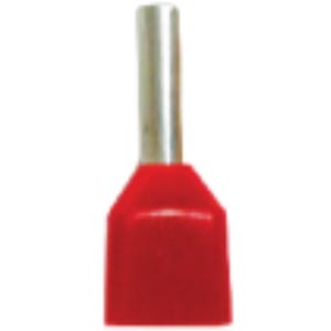 Đầu cốt pin rỗng đôi TLUG CE 1.0-8x2 Dùng cho dây mềm: 1mm²; Lớp cách điện: Yes; Red; Đường kính ngoài phần cho dây vào (D): 2.35mm; Chiều dài phần cho dây vào: 8mm; Copper; Chiều dài tổng thể: 15mm; Đường kính tổng thể: 6mm