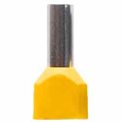 Đầu cos pin rỗng đôi MHD TE0508 Orange Dùng cho dây mềm: 2x0.5mm²; Lớp cách điện: Yes; Orange; Đường kính ngoài phần cho dây vào (D): 1.8mm; Chiều dài phần cho dây vào: 8mm; Brass, Copper; Chiều dài tổng thể: 14.5mm