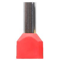 Đầu cos pin rỗng đôi MHD TE1010 Red Dùng cho dây mềm: 2x1mm²; Lớp cách điện: Yes; Red; Đường kính ngoài phần cho dây vào (D): 2.3mm; Chiều dài phần cho dây vào: 10mm; Brass, Copper; Chiều dài tổng thể: 17.1mm
