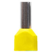 Đầu cos pin rỗng đôi MHD TE6014 Yellow Dùng cho dây mềm: 2x6mm²; Lớp cách điện: Yes; Yellow; Đường kính ngoài phần cho dây vào (D): 5.3mm; Chiều dài phần cho dây vào: 14mm; Brass, Copper; Chiều dài tổng thể: 26.1mm