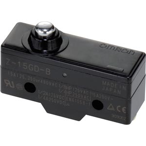 Công tắc hành trình đa năng (kiểu cơ bản) OMRON Z-15GD-B OMI Pin plunger; SPDT; 15A at 250VAC, 0.25A at 250VDC; 2.45...3.43N; 49.2mm; 24.2mm; 17.45mm