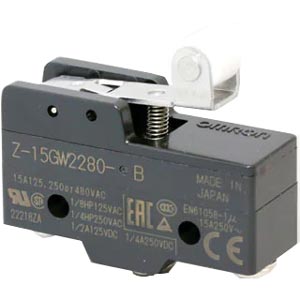 Công tắc hành trình đa năng (kiểu cơ bản) OMRON Z-15GW2280-B Hinge roller lever; SPDT; 15A at 250VAC, 0.25A at 250VDC; 49.2mm; 24.2mm; 17.45mm