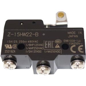 Công tắc hành trình đa năng (kiểu cơ bản) OMRON Z-15HW22-B Hinge roller lever; SPDT; 15A at 250VAC, 0.25A at 250VDC; 1.47N; 49.2mm; 24.2mm; 17.45mm