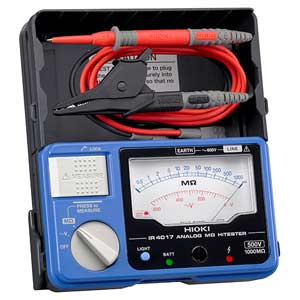 Đồng hồ đo điện trở HIOKI IR4017-20 Hiển thị tương tự; Tham số đo lường: Điện áp xoay chiều, Điện trở cách điện; 1000MOhm; 500VDC