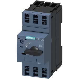 Bộ ngắt mạch bảo vệ động cơ SIEMENS 3RV2011-0HA20 3P; 0.55...0.8A; Công suất điện (400VAC): 0.18kW; Tiếp điểm phụ: No; Dòng ngắn mạch: 100kA