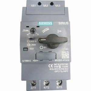 Bộ ngắt mạch bảo vệ động cơ SIEMENS 3RV2031-4TA10 3P; 12...17A; Công suất điện (400VAC): 7.5kW; Tiếp điểm phụ: No; Dòng ngắn mạch: 65kA