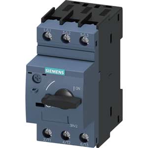 Bộ ngắt mạch bảo vệ động cơ SIEMENS 3RV2021-1EA10 3P; 2.8...4A; Công suất điện (400VAC): 1.5kW; Tiếp điểm phụ: No; Dòng ngắn mạch: 100kA