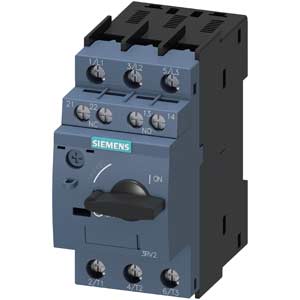Bộ ngắt mạch bảo vệ động cơ SIEMENS 3RV2021-4AA15 3P; 10...16A; Công suất điện (400VAC): 7.5kW; Tiếp điểm phụ: 1NO+1NC; Dòng ngắn mạch: 55kA