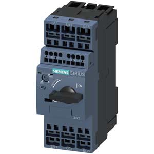 Bộ ngắt mạch bảo vệ động cơ SIEMENS 3RV2021-4BA25 3P; 13...20A; Công suất điện (400VAC): 7.5kW; Tiếp điểm phụ: 1NO+1NC; Dòng ngắn mạch: 55kA