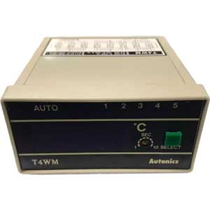 Đồng hồ đo nhiệt độ kỹ thuật số 5 kênh  AUTONICS T4WM-N3NP0C Nguồn cấp: 220VAC, 110VAC; Loại cảm biến nhiệt độ: DPt100; Màn hình LED; Số chữ số hiển thị: 4; Dải hiển thị: -99.9...199.9; Đơn vị hiển thị: °C