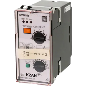 Rơ le bảo vệ động cơ OMRON SE-K2AN 200VAC, 220VAC, 240VAC; Chức năng bảo vệ: Quá dòng, Mất pha, Thứ tự pha (đảo pha); Cài đặt dòng thấp: 0.5AAC; SPDT