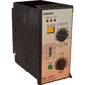 Rơ le bảo vệ động cơ OMRON SE-K4N 380VAC, 400VAC, 440VAC; Chức năng bảo vệ: Quá dòng, Mất pha, Thứ tự pha (đảo pha); Cài đặt dòng thấp: 0.5AAC; SPDT