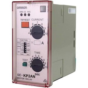 Rơ le bảo vệ động cơ OMRON SE-KP2AN 200VAC, 220VAC, 240VAC; Chức năng bảo vệ: Quá dòng, Mất pha, Thứ tự pha (đảo pha); Cài đặt dòng thấp: 0.5AAC; SPDT