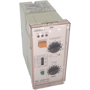 Rơ le bảo vệ động cơ OMRON SE-KQP1N 100VAC, 110VAC, 120VAC; Chức năng bảo vệ: Quá dòng, Mất pha, Thứ tự pha (đảo pha); Cài đặt dòng thấp: 0.5AAC; SPDT