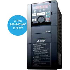 FR-A820-0.75K-1 Mitsubishi - 3 Pha 200...240VAC 0.75kW 5A 590Hz