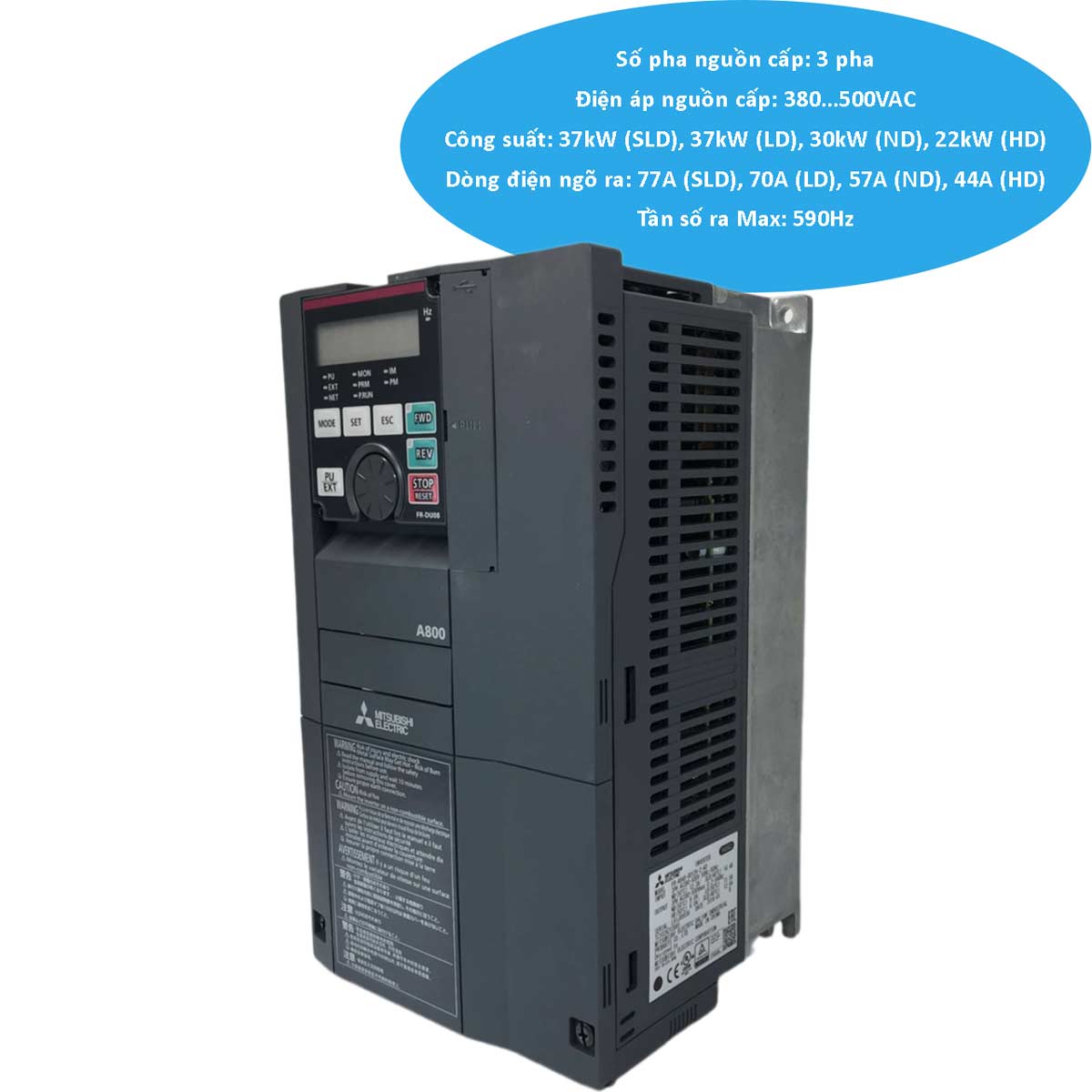 Biến tần Mitsubishi FR-A840-30K-1-60 3 pha 380VAC 30kW 57A 590Hz