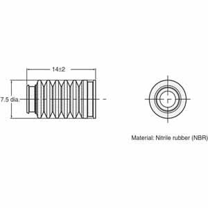 Ống cao su OMRON E9NC-G5 Material: Nitrile rubber (NBR); Dimension: H24.9mm