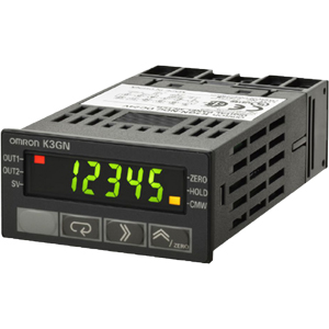 Đồng hồ kĩ thuật số 1/32 DIN OMRON K3GN-NDC 24VDC Màn hình LED; Nguồn cấp: 24VDC; Thông số đo lường: Current (DC), Voltage (DC); Dải hiển thị: -19999...99999; Đơn vị hiển thị: Customized; Kích thước lỗ cắt: W45xH22.2mm