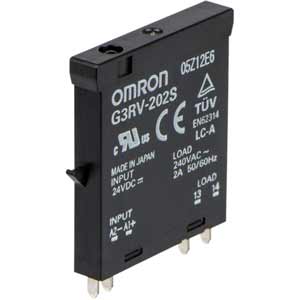 Rơ le bán dẫn dùng trong bảo dưỡng OMRON G3RV-202S DC24 Điện áp ngõ vào: 24VDC; Điện áp tải: 100...240VAC; Dòng điện tải: 2A; Gắn đế