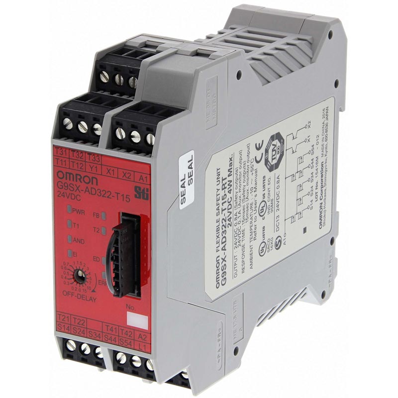 Bộ điều khiển thiết bị an toàn OMRON G9SX-ADA222-T15-RT DC24 Advanced unit; 24VDC; Đầu vào an toàn: 2; Kiểu ngõ vào an toàn: 24VDC; Đầu ra an toàn: 2 x P channel MOS-FET