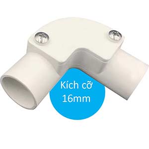 E244/16 - Cút chữ L SP-SINO có nắp, cỡ 16mm, nhựa PVC