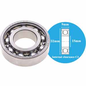 Vòng bi bạc đạn cầu 1 dãy trục 15mm SKF 6002/C3